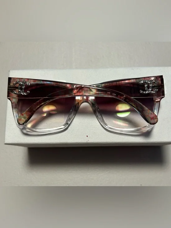 Chanel Women's Multicolor Frame Sunglasses - Pink/purple Lenses - Picture 2 of 11